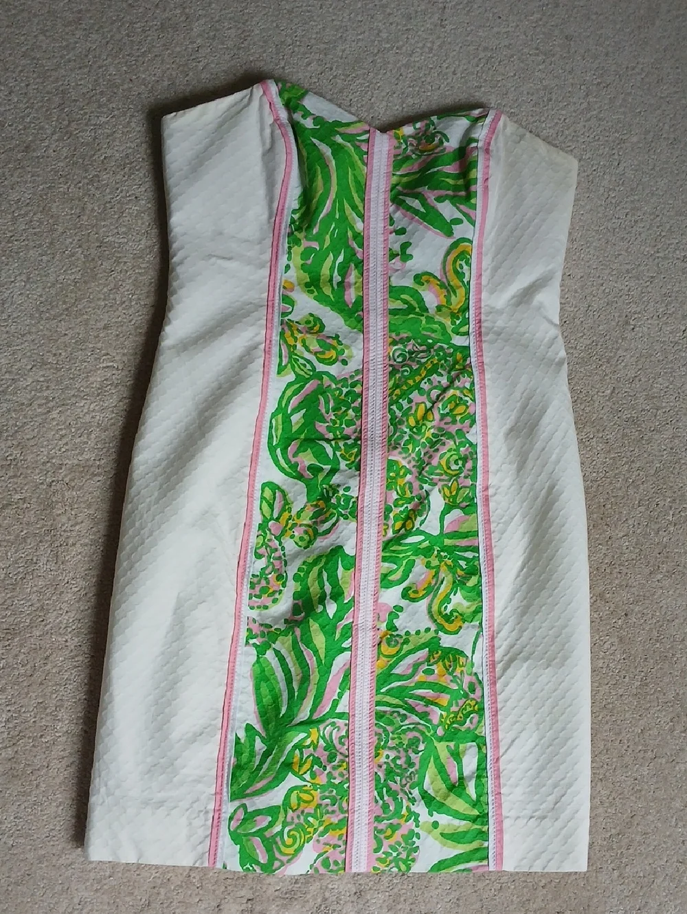 Lilly Pulitzer Angela Dress Resort White Seeing Pink Elephants - Picture 3 of 7